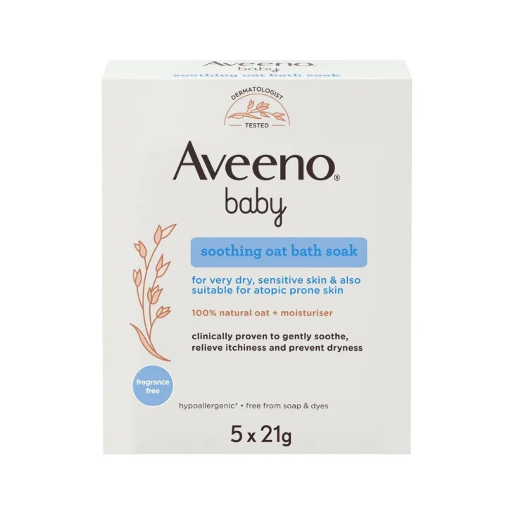 Aveeno Baby Polvere da Bagno a base di Avena 100% Naturale 5x21grammi