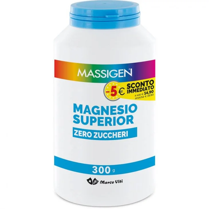 Massigen Magnesio Superior Zero Zuccheri Integratore di Magnesio 300 g Promo Massigen Magnesio Superior Zero Zuccheri Integratore di Magnesio 300 g Promo