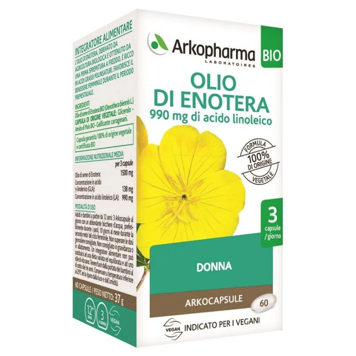 Arkopharma Arkocapsule Olio Enotera Integratore per il Benessere della Donna 60 perle Arkopharma Arkocapsule Olio Enotera Integratore per il Benessere della Donna 60 perle