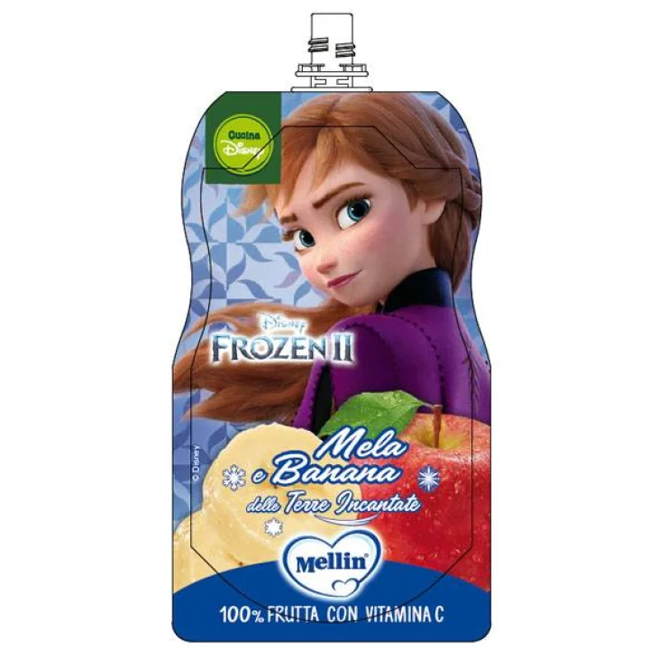 Mellin Pouch Disney Frozen Merenda per Bambini Mela e Banana 110 g Mellin Pouch Disney Frozen Merenda per Bambini Mela e Banana 110 g