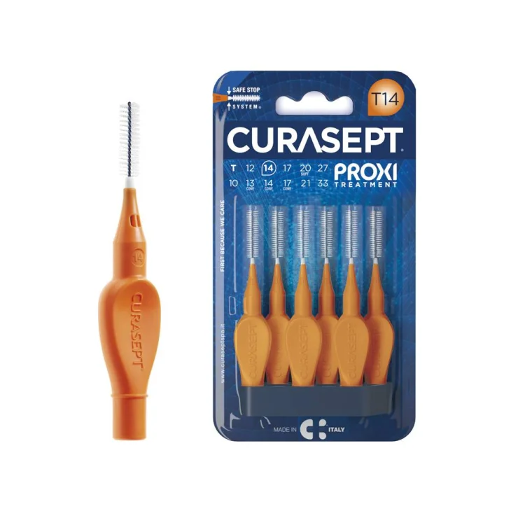 Curasept Proxi T14 Ocra/Dark Gold Scovolino Conico 1,4mm 6 pezzi