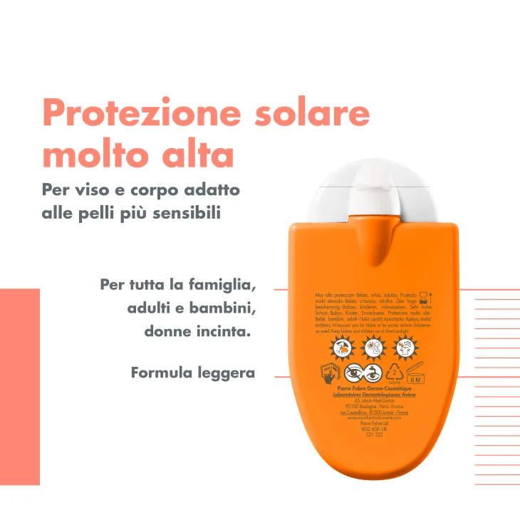 Av&egrave;ne Eau Thermale Reflexe Solaire SPF50+ Protezione Solare per Beb&egrave; Bambini e Adulti 30 ml