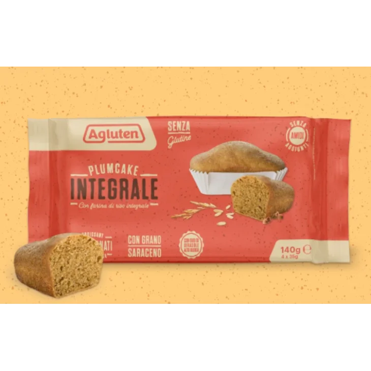 Agluten Plumcake Integrale Senza Glutine 4 pezzi da 35 g