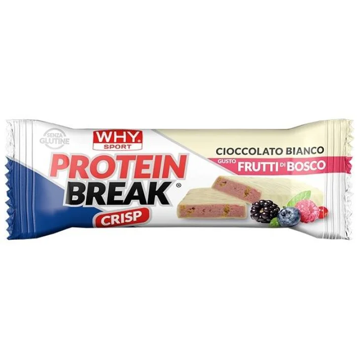 Whysport Protein Break Barretta Proteica Gusto Cioccolato Bianco e Frutti di Bosco 30 g Whysport Protein Break Barretta Proteica Gusto Cioccolato Bianco e Frutti di Bosco 30 g