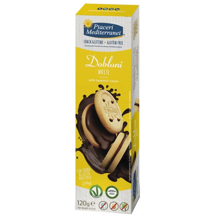 Piaceri Mediterranei Dobloni White Biscotti Senza Glutine 120 grammi