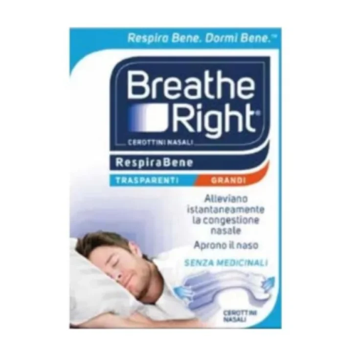 Breath Right Cerotti Nasali Trasparenti Grandi 10 pezzi Breath Right Cerotti Nasali Trasparenti Grandi 10 pezzi