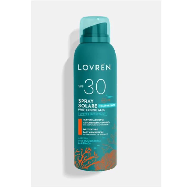 Lovren Spray Solare Trasparente Viso e Corpo SPF30 Protezione Alta 150 ml