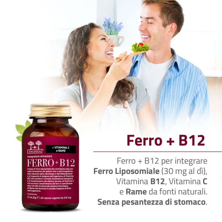 Salugea Ferro + B12 per il sistema nervoso 60 capsule