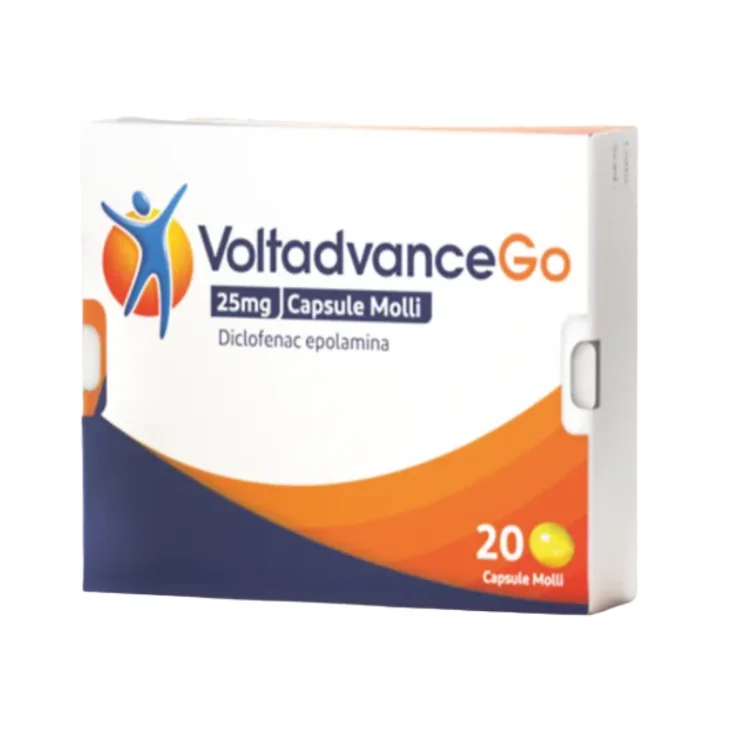 VoltadvanceGo Antinfiammatorio Contro Dolore e Infiammazione 20 capsule molli 25 mg VoltadvanceGo Antinfiammatorio Contro Dolore e Infiammazione 20 capsule molli 25 mg
