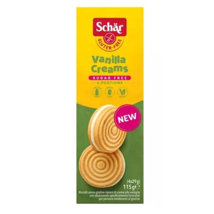 Schar Vanilla Creams Biscotti ripieni di crema alla vaniglia 115 g