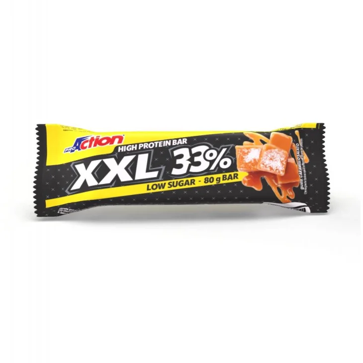 ProAction XXL 33% Bar Barretta Iperproteica Gusto Caramello Salato 80 g