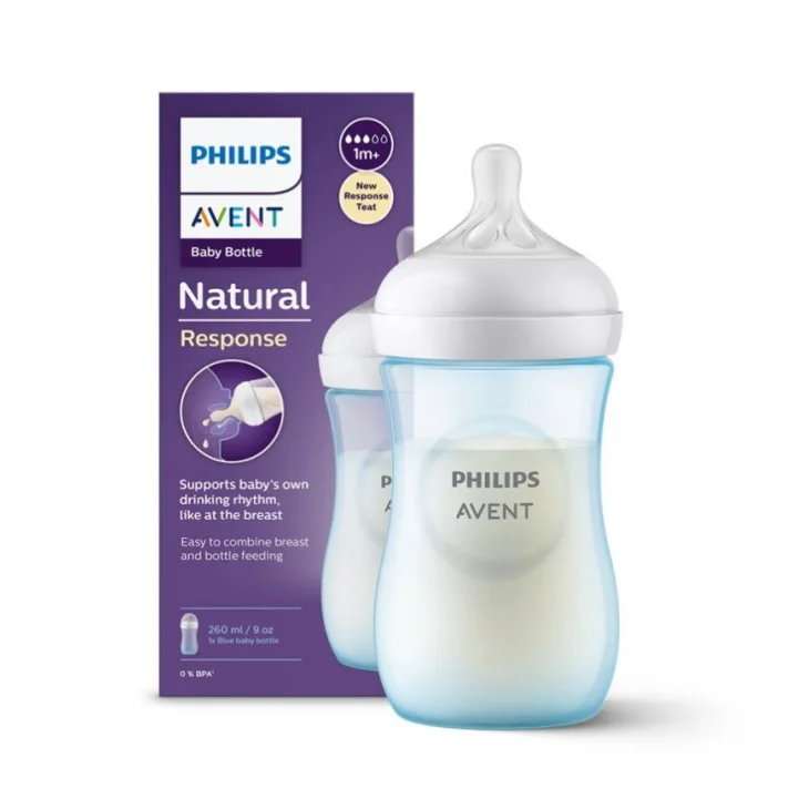 Avent Biberon Natural Response Colore Blu 260 ml Avent Biberon Natural Response Colore Blu 260 ml