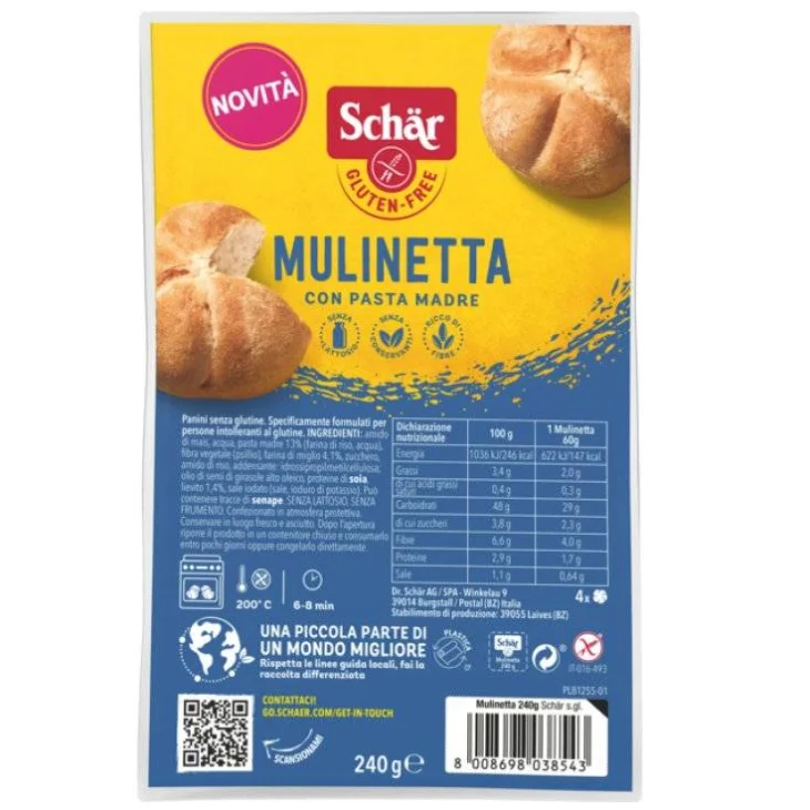 Sch&auml;r Mulinetta Merendine senza glutine 4 pezzi x 60 g