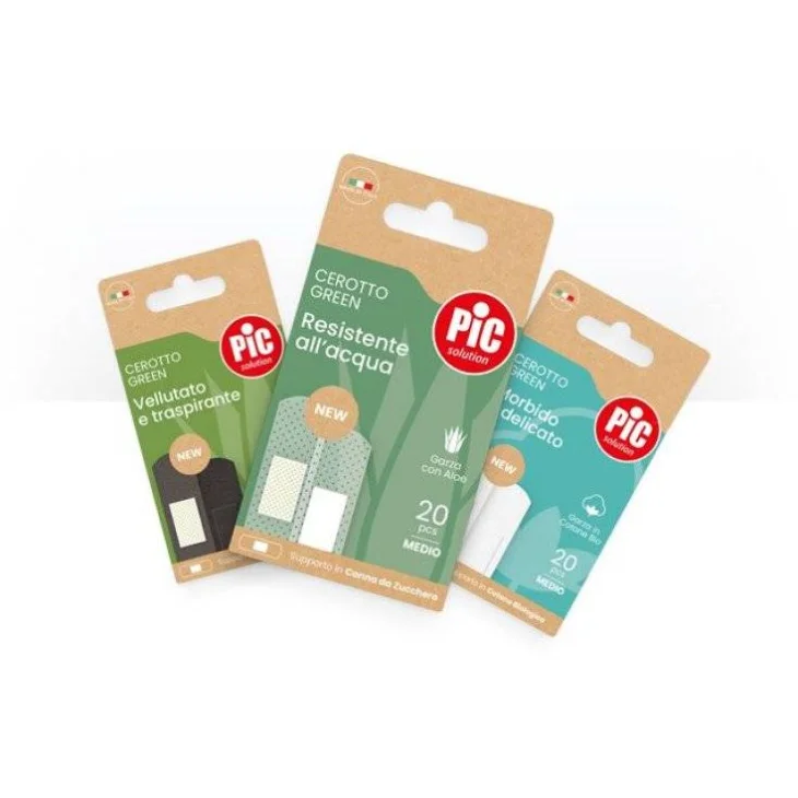 Pic Green Cerotto Canne e Aloe Medio resistente all'acqua 20 pezzi Pic Green Cerotto Canne e Aloe Medio resistente all'acqua 20 pezzi