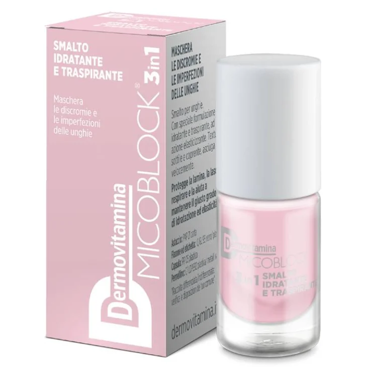 Dermovitamina Micoblock 3 in 1 Smalto Idratante e Traspirante Colore Rosa Chiaro 5 ml Dermovitamina Micoblock 3 in 1 Smalto Idratante e Traspirante Colore Rosa Chiaro 5 ml