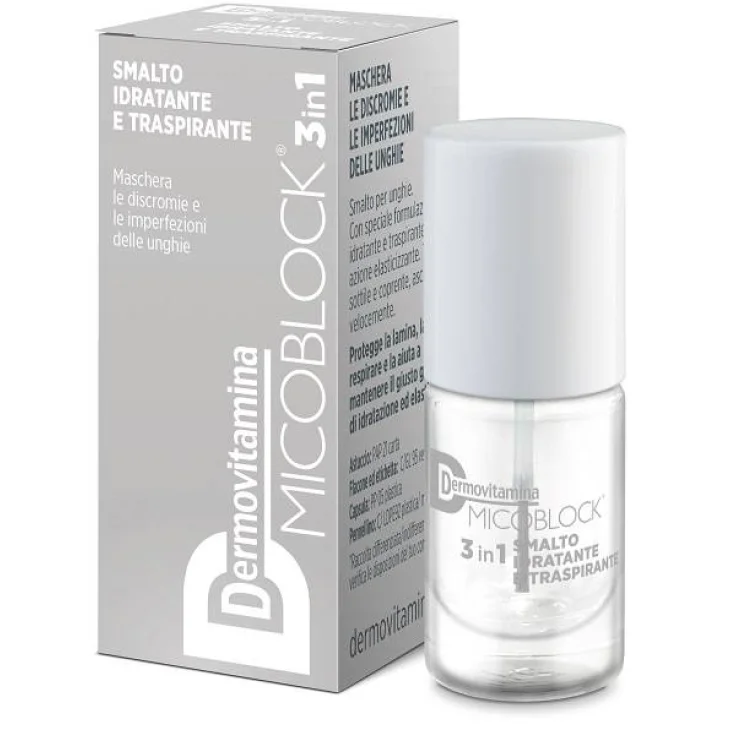Dermovitamina Micoblock 3 in 1 Smalto Idratante e Traspirante Colore Trasparente 5 ml Dermovitamina Micoblock 3 in 1 Smalto Idratante e Traspirante Colore Trasparente 5 ml