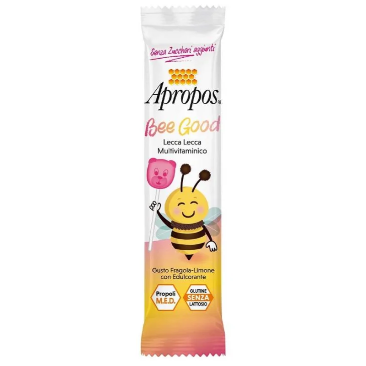 Apropos Bee Good Lecca Lecca Multivitaminico Gusto Fragola e Limone 1 pezzo Apropos Bee Good Lecca Lecca Multivitaminico Gusto Fragola e Limone 1 pezzo