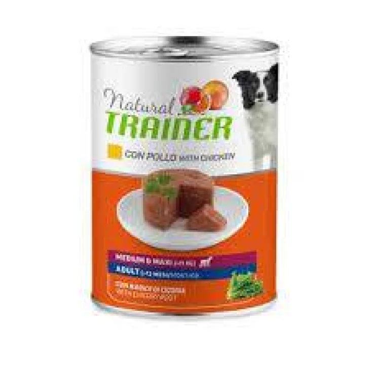 Natural Trainer Cibo Umido per Cani Adulti di Taglia Media o Maxi Gusto Pollo e Riso 400 g Natural Trainer Cibo Umido per Cani Adulti di Taglia Media o Maxi Gusto Pollo e Riso 400 g