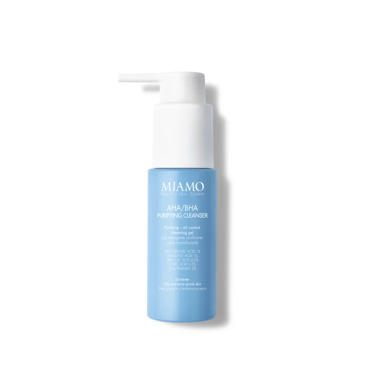 Miamo Aha Bha Purifyng Cleanser Gel Purificante Viso per Pelle Grassa 50 ml Travel Size Miamo Aha Bha Purifyng Cleanser Gel Purificante Viso per Pelle Grassa 50 ml Travel Size