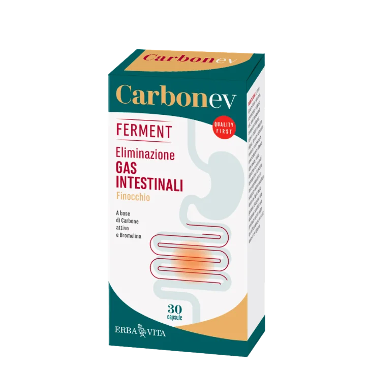 Erba Vita Carbon Ev Ferment Integratore per l'Eliminazione dei Gas Intestinali 30 capsule Erba Vita Carbon Ev Ferment Integratore per l'Eliminazione dei Gas Intestinali 30 capsule