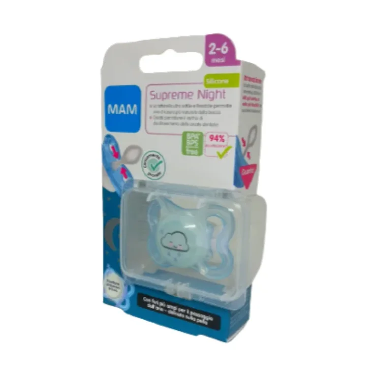 Mam Supreme Night Succhietto in Silicone per Bambini da 2 a 6 mesi Maschio 1 succhietto