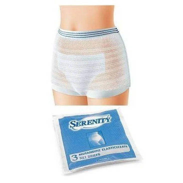Serenity Mutandina Elastica Rettangolare a Rete Misura XL 3 pezzi