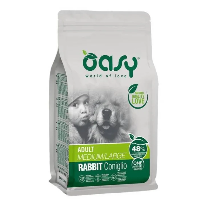 Oasy Dry Dog Aap Adult Medium/Large Coniglio Alimento per cani adulti 12 kg New Pack