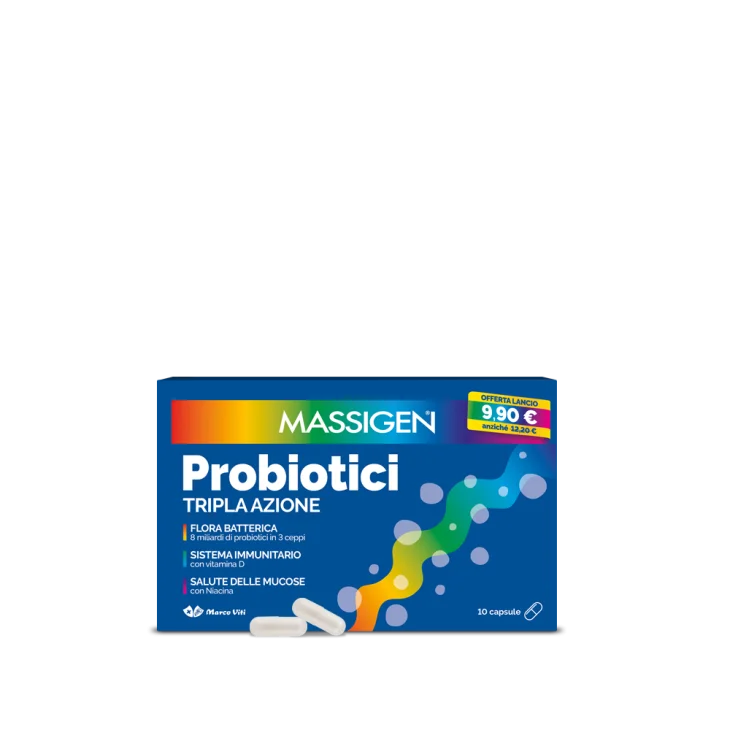 Massigen Probiotici Integratore di Fermenti Lattici 10 capsule