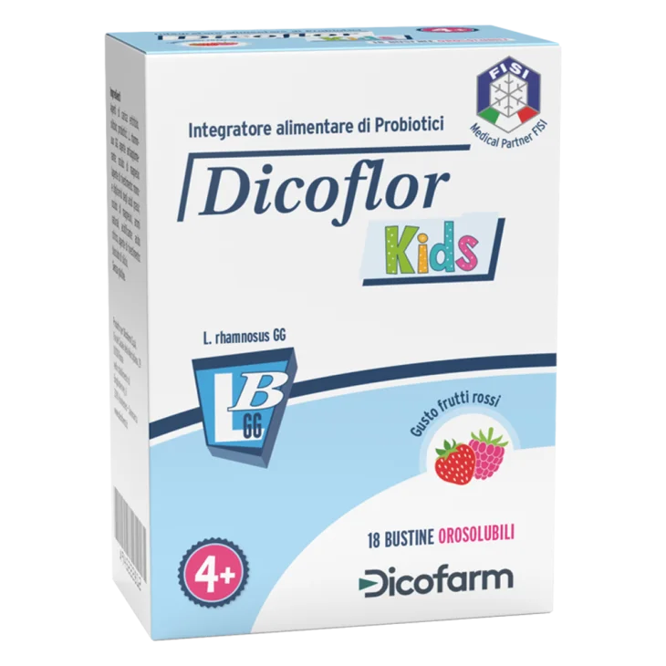 Dicoflor Kids Integratore di Fermenti Lattici per Bambini Gusto Frutti Rossi 18 bustine Dicoflor Kids Integratore di Fermenti Lattici per Bambini Gusto Frutti Rossi 18 bustine