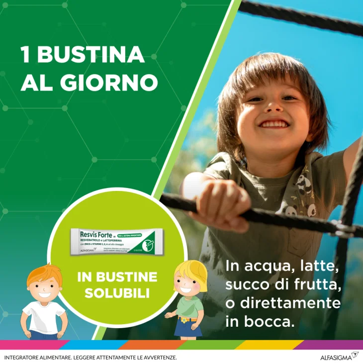 Resvis Junior XR Integratore per le Difese Immunitarie dei Bambini 12 bustine