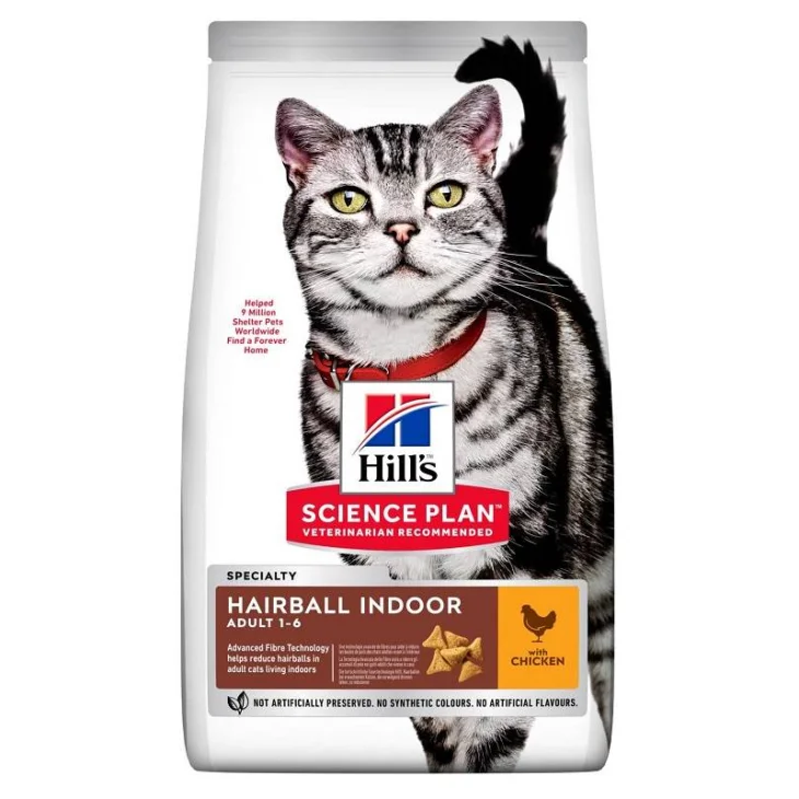 SCIENCE PLAN FELINE ADULT HAIRBALL&INDOOR CHICKEN 300 G