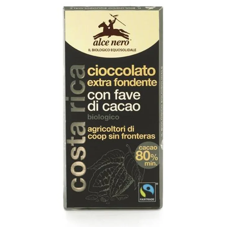 Alce Nero Tavoletta di Cioccolato Extrafondente Bio con Fave di Cacao 100 g Alce Nero Tavoletta di Cioccolato Extrafondente Bio con Fave di Cacao 100 g