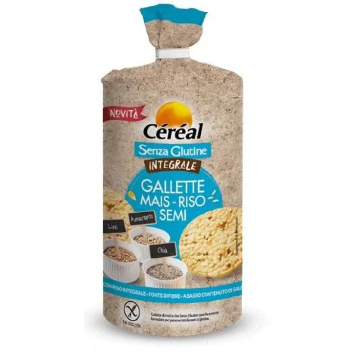CEREAL SENZA GLUTINE INTEGRALE GALLETTE MAIS RISO SEMI 115 G CEREAL SENZA GLUTINE INTEGRALE GALLETTE MAIS RISO SEMI 115 G