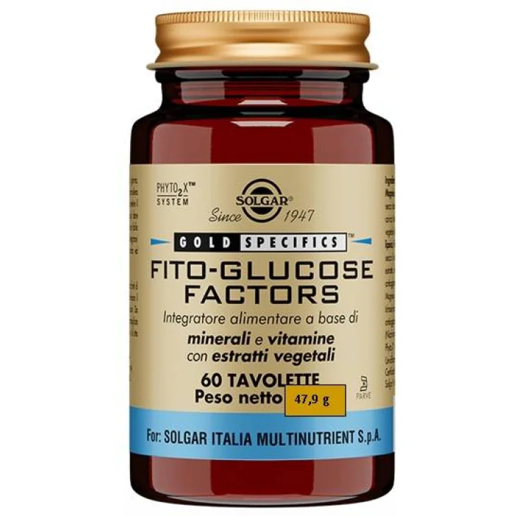 Solgar Fito-Glucose Factors Integratore per il metabolismo dei carboidrati 60 tavolette Solgar Fito-Glucose Factors Integratore per il metabolismo dei carboidrati 60 tavolette