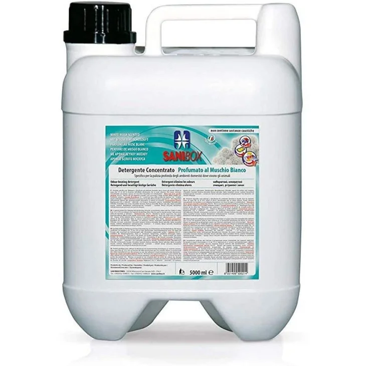 Sanibox Muschio Bianco Detergente Concentrato 5 Litri Sanibox Muschio Bianco Detergente Concentrato 5 Litri
