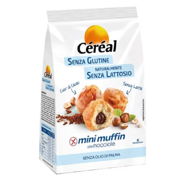 CEREAL MINI MUFFIN ALLE NOCCIOLE SENZA GLUTINE E LATTOSIO 6MONOPORZIONI CEREAL MINI MUFFIN ALLE NOCCIOLE SENZA GLUTINE E LATTOSIO 6MONOPORZIONI