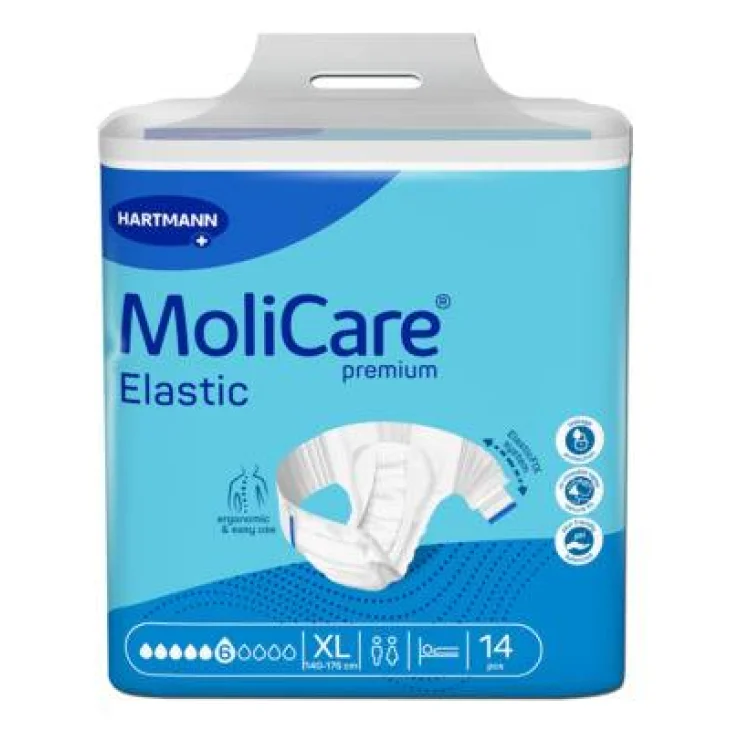 Pannolino Mutandina Molicare Premium Elastic Con Ali Elasticizzate 6 Gocce Xl 14 Pezzi