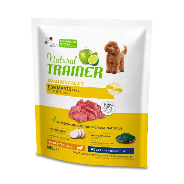 Natural Trainer Dog Small & Toy Adult Beef Rice 800 G Natural Trainer Dog Small & Toy Adult Beef Rice 800 G
