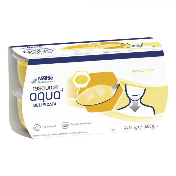 Nestl&egrave; Resource Aqua+ Bevanda Gelificata Gusto Limone 4 X125 g