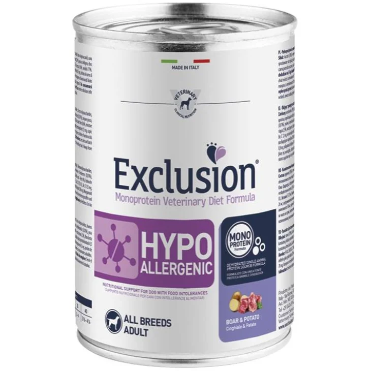 Exclusion Monoprotein Veterinary Diet Formula Hypoallergenic Boar And Potato All Breeds 400 G Exclusion Monoprotein Veterinary Diet Formula Hypoallergenic Boar And Potato All Breeds 400 G