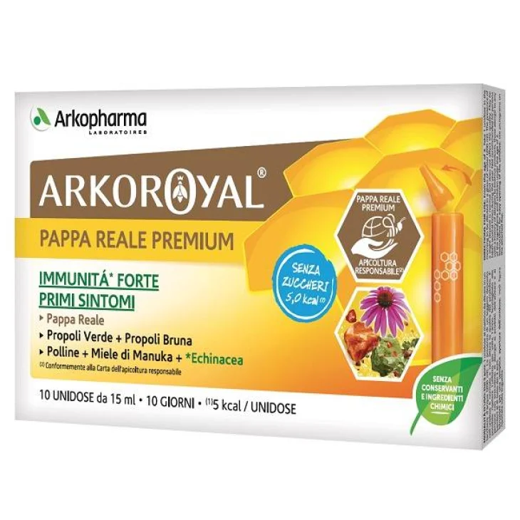 ARKOROYAL IMMUNITA' SENZA ZUCCHERO 10 FLACONCINI DA 15 ML ARKOROYAL IMMUNITA' SENZA ZUCCHERO 10 FLACONCINI DA 15 ML