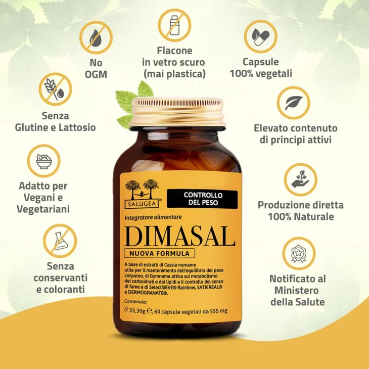 Salugea Dimasal Nuova Formula Integratore per il Controllo del Peso 60 capsule