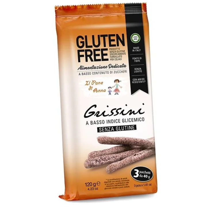 IL PANE DI ANNA GRISSINI A BASSO INDICE GLICEMICO 3 PACCHETTI DA 40 G