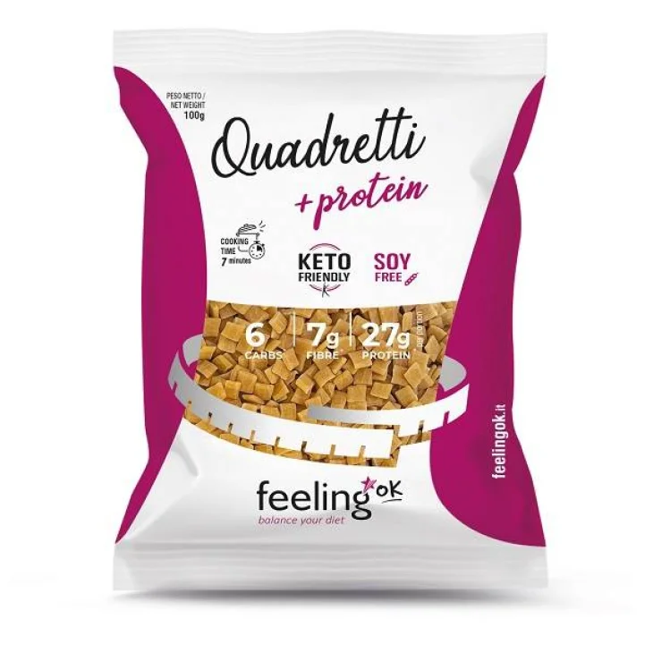 Feeling Ok Quadretti Pasta proteica 100 g Feeling Ok Quadretti Pasta proteica 100 g