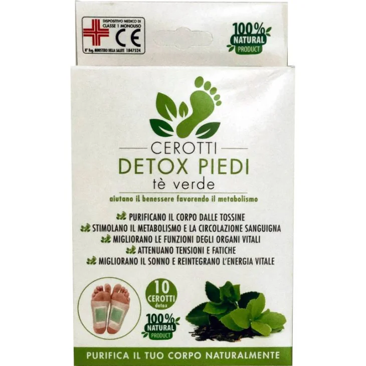 Cerotto Detox T&egrave; Verde per i piedi 8 pezzi