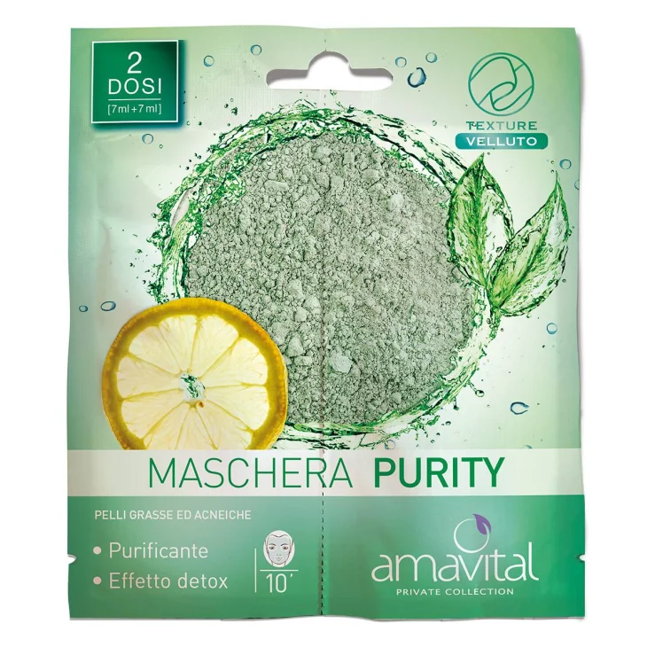 Amavital Purity Maschera purificante per il viso 2 pezzi x 7 ml Amavital Purity Maschera purificante per il viso 2 pezzi x 7 ml