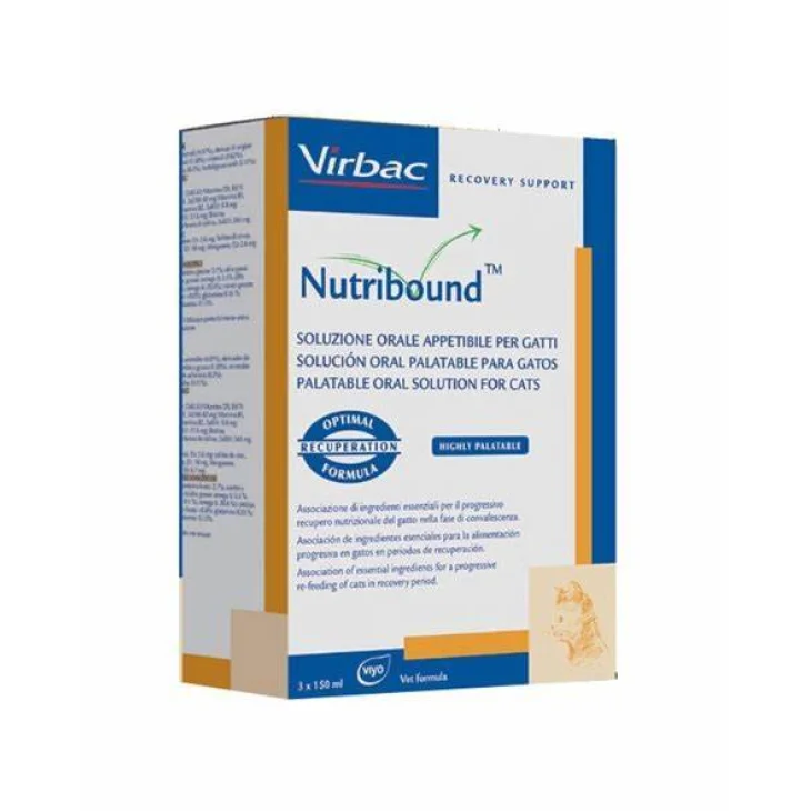 Nutribound Gatto Soluzione Orale Appetibile per Gatti 3 flaconi da 150 ml