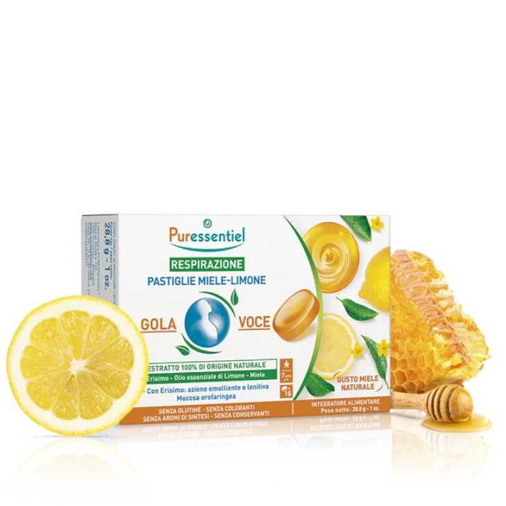 Puressentiel Respirazione Pastiglie Miele e Limone Gusto Miele Naturale 18 pastiglie
