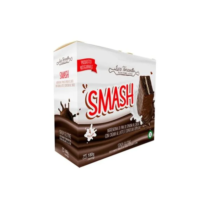 Smash Merendina di Pan di Spagna al cacao farcita con crema al latte e copertura al cacao 180 g