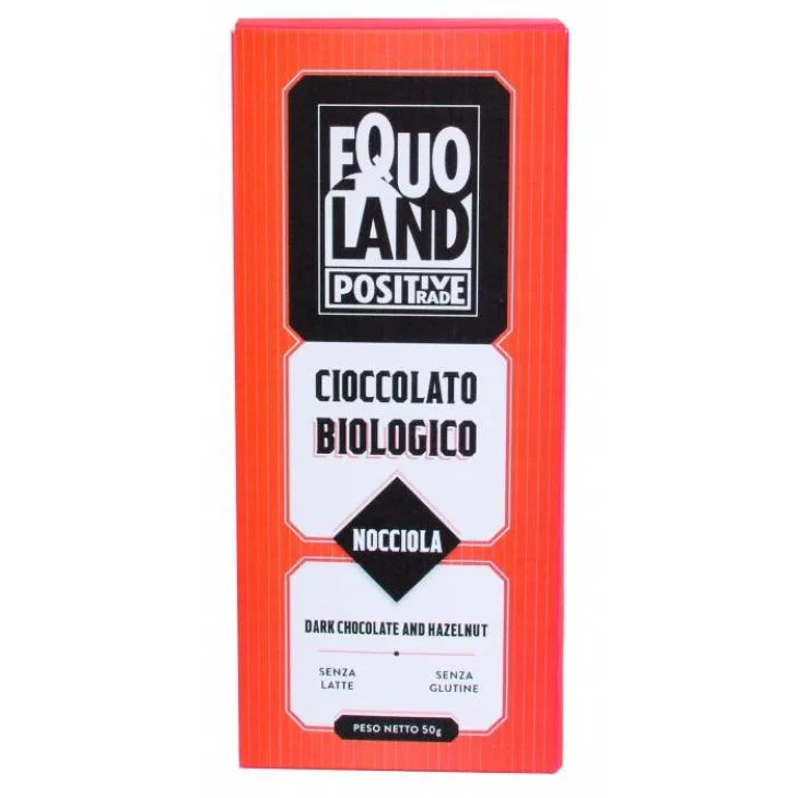 Equoland Tavoletta di cioccolato fondente extra 70% con granella di nocciole senza glutine 50 g